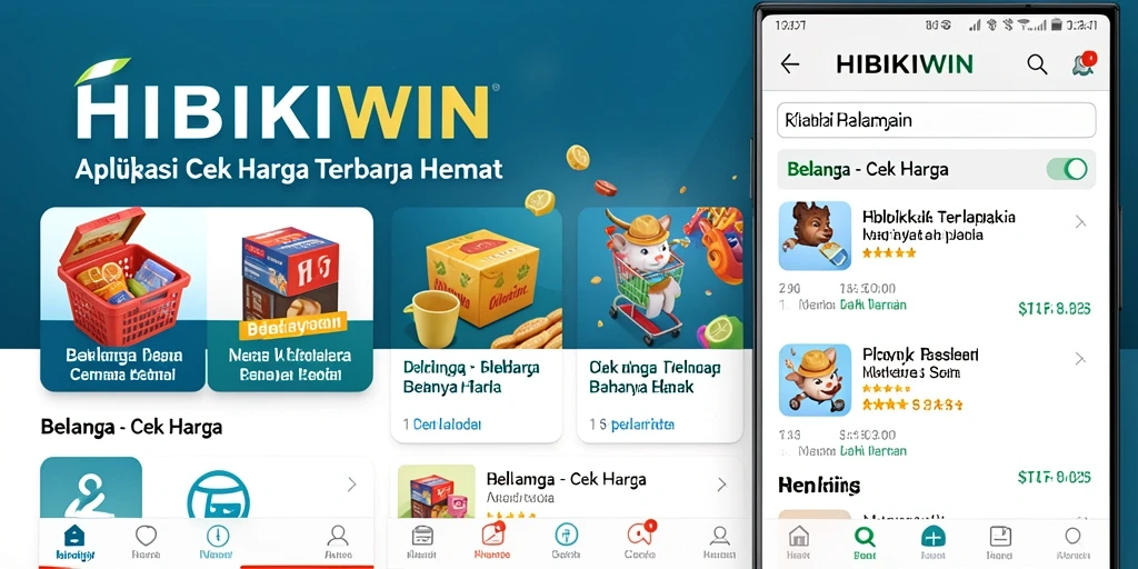 Tampilan antarmuka HIBIKIWIN dengan fungsi Cek Harga produk.