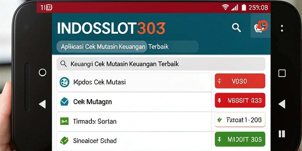 Tampilan antarmuka aplikasi Cek Mutasi INDOSLOT303 yang modern dan fungsional.