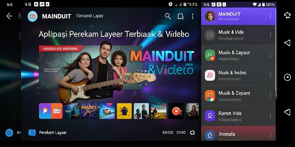 Tampilan aplikasi MAINDUIT dengan fitur Perekam Layar yang intuitif.