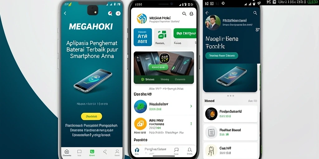 Tampilan antarmuka MEGAHOKI yang intuitif untuk penghematan baterai.