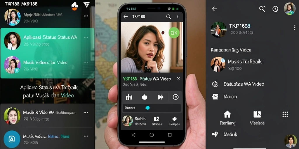 Antarmuka TKP188 yang intuitif dan fungsional untuk Status WA Video.