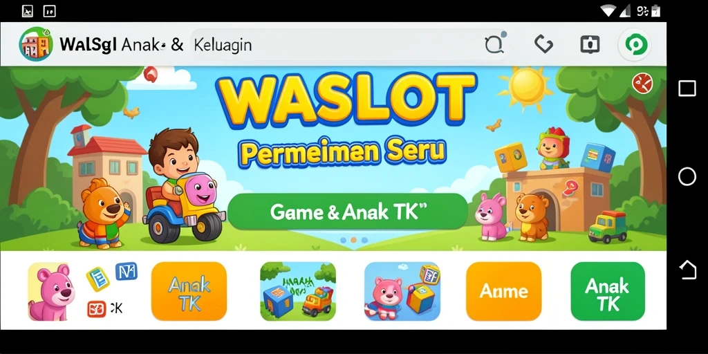 Antarmuka aplikasi WASLOT yang ramah anak seperti permainan edukatif.