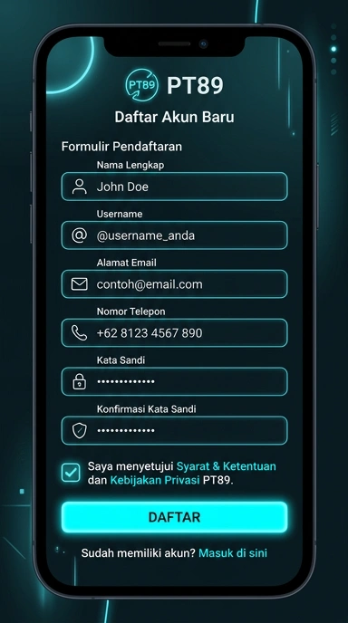Buat Akun Baru pt89 Dengan Mudah dan Cepat